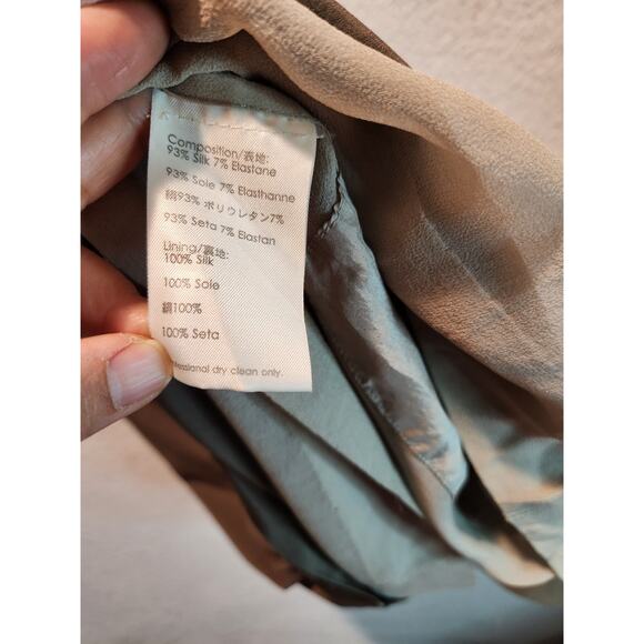 3.1 Phillip Lim Olive Silk Blend Shift Dress Size 6 w/ Pockets High-End Designer - Picture 4 of 4